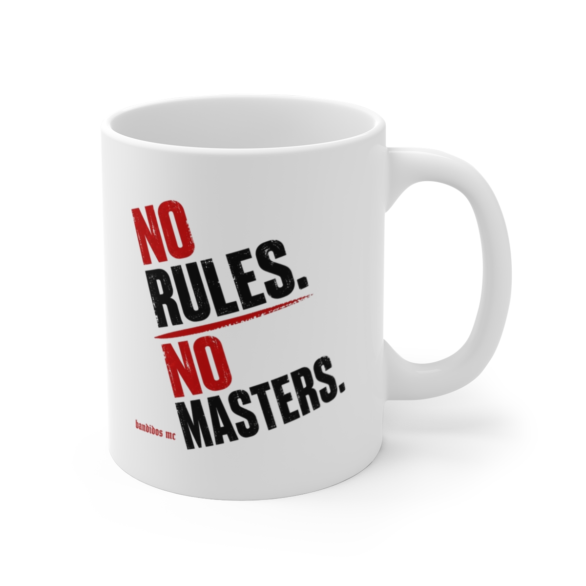Bandidos MC "No Rules. No Masters." White Mug