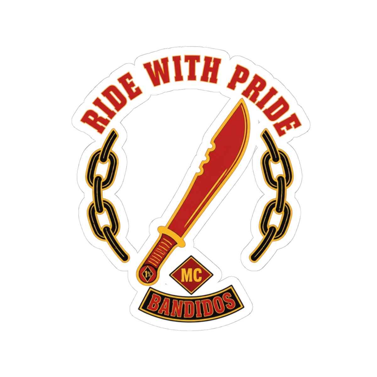 Bandidos MC "Ride with Pride" Sticker — official Bandidos Stickers