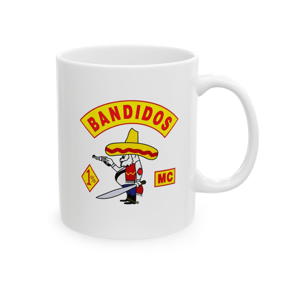 Roadhouse Biker Patch Mug | Motorcycle Club Graphic Mug | Bandidos MC